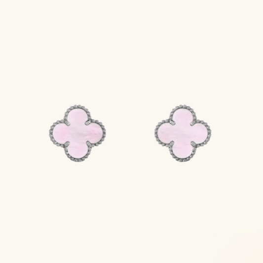 CLOVER | Pink/Silver Earrings