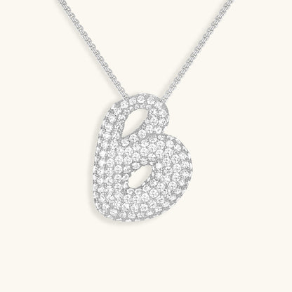 Bubble Initial Diamond Halskjede