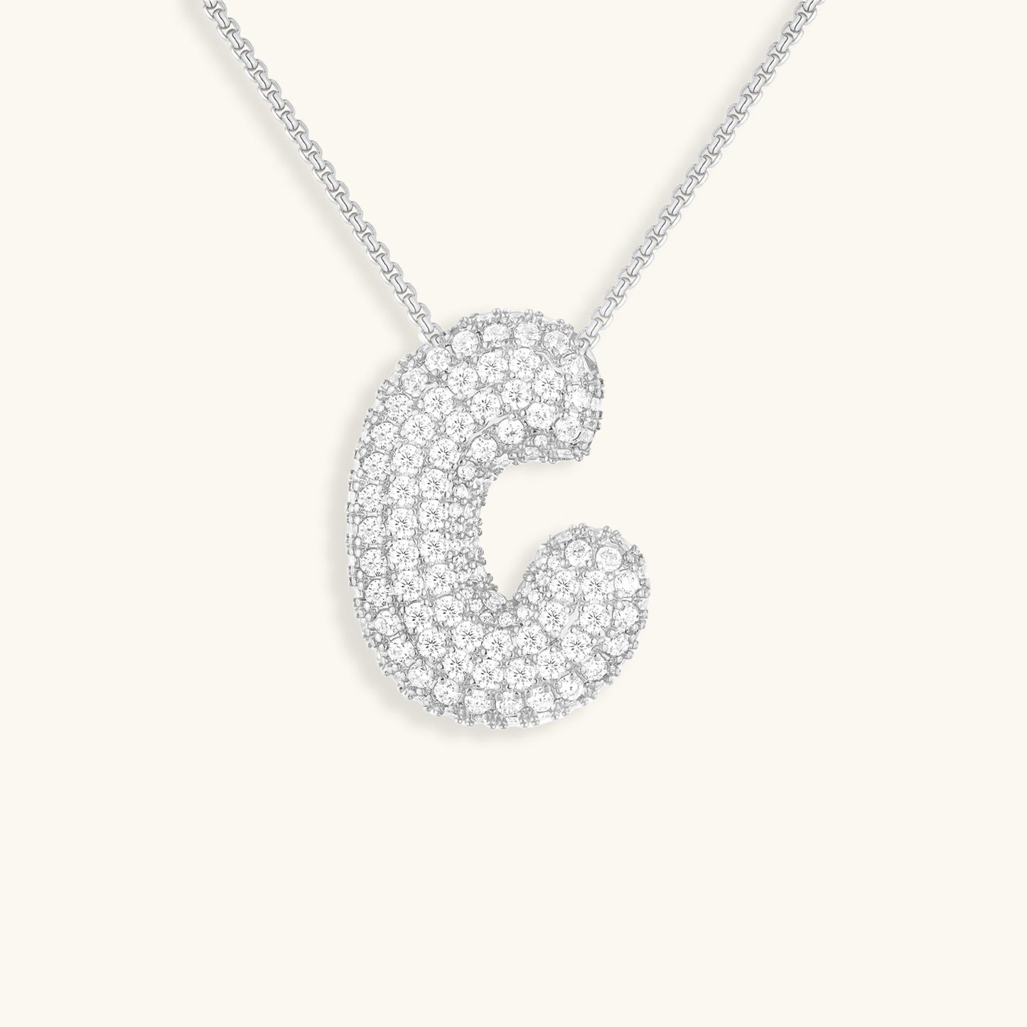 Bubble Initial Diamond Halskjede