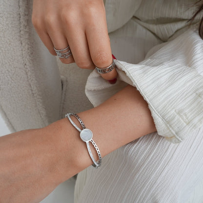 Venus Stone Bangle Armbånd - Sølv