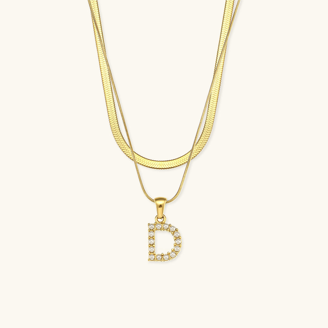 Fiona Layered Gold Initial Letter Halskjede