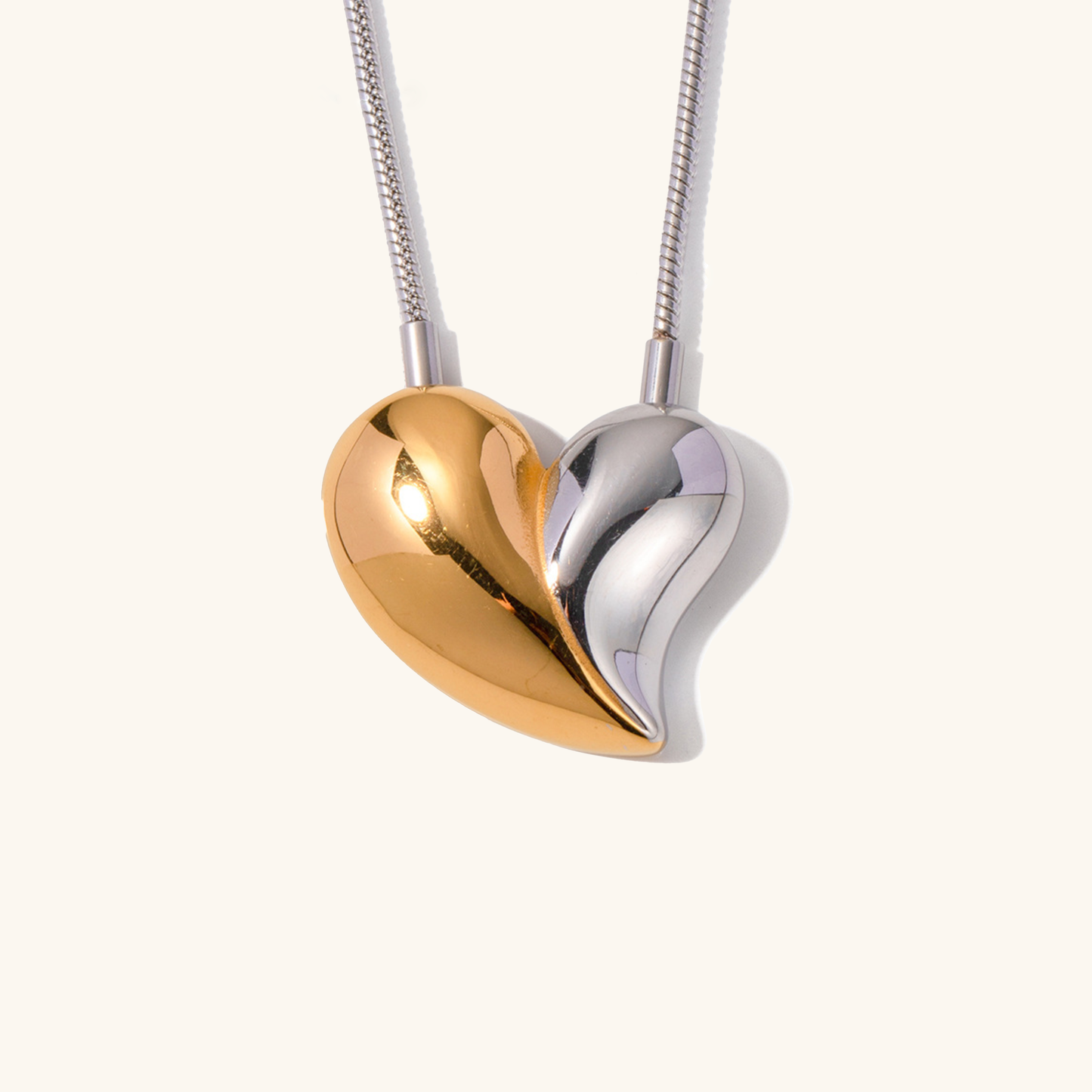 Dorothea Dual Tone Heart Halskjede