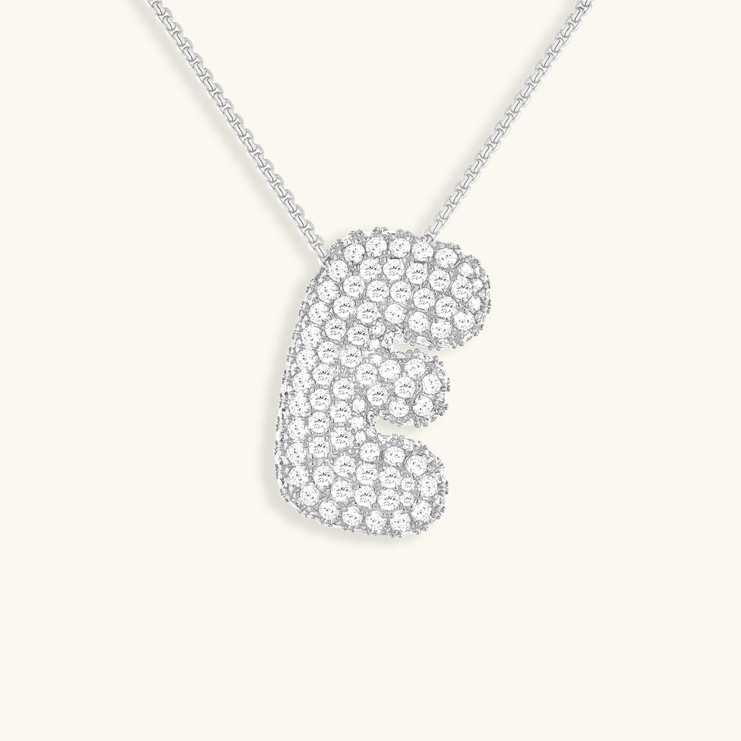 Bubble Initial Diamond Halskjede