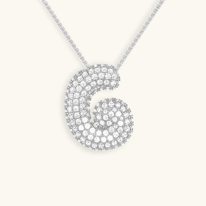 Bubble Initial Diamond Halskjede