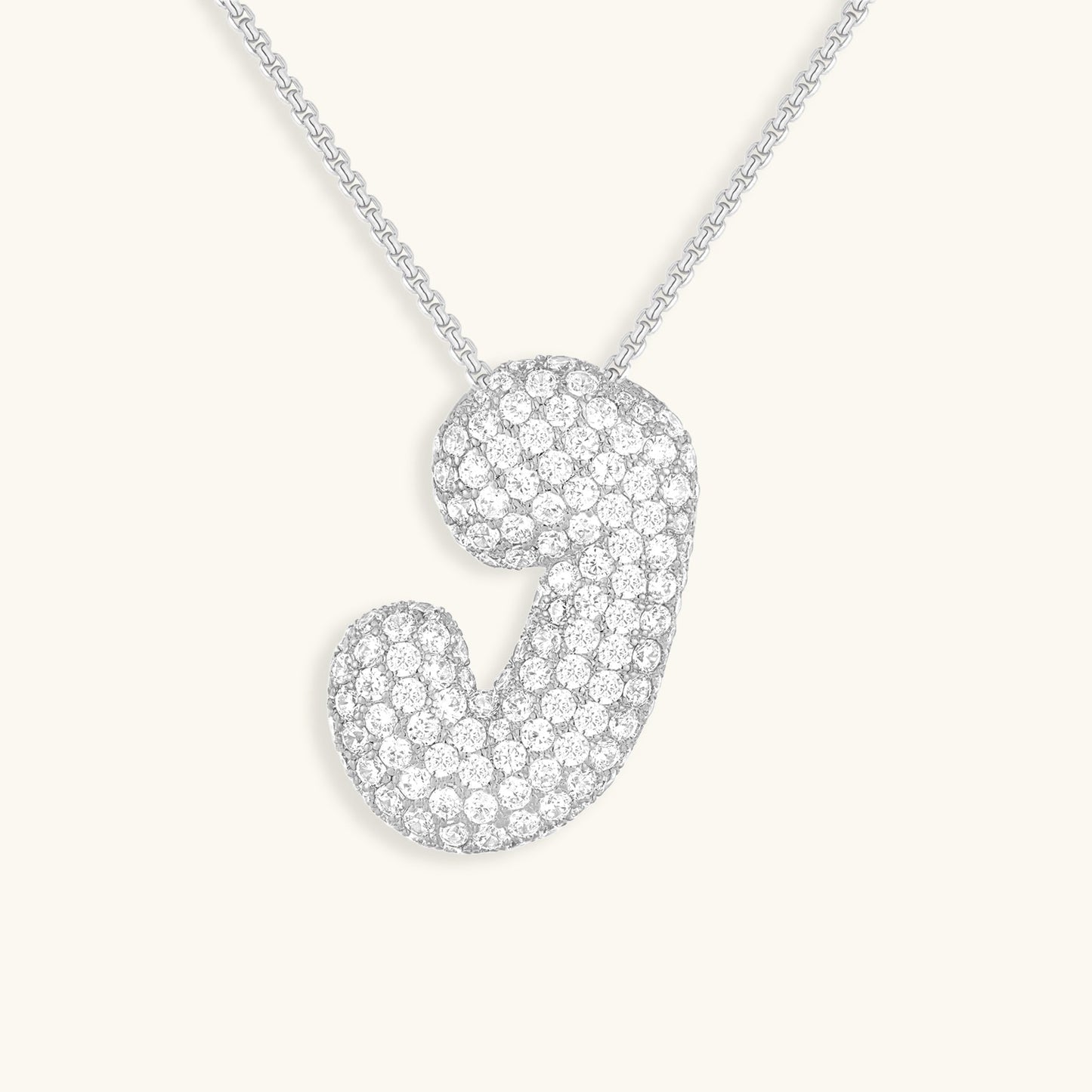 Bubble Initial Diamond Halskjede