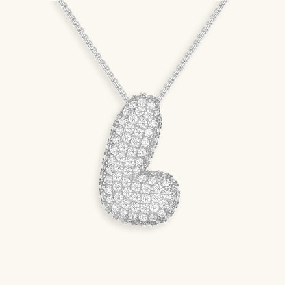 Bubble Initial Diamond Halskjede