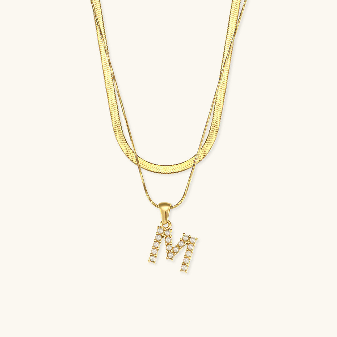 Fiona Layered Gold Initial Letter Halskjede