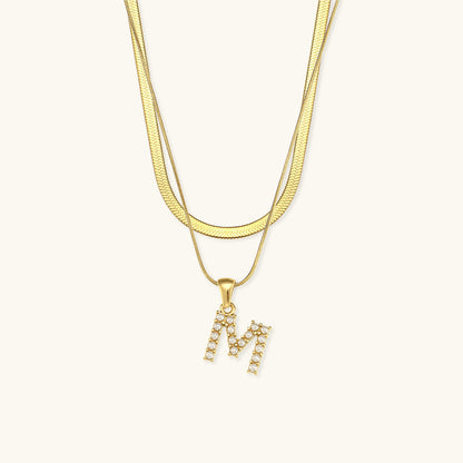 Fiona Layered Gold Initial Letter Halskjede