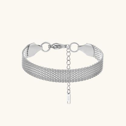 Mesh Loop Lock Armbånd - Sølv