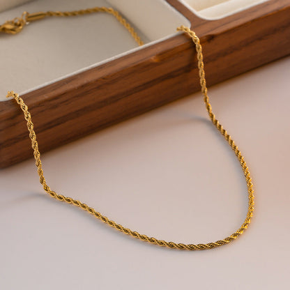 Calle Rope Chain Gold Halskjede