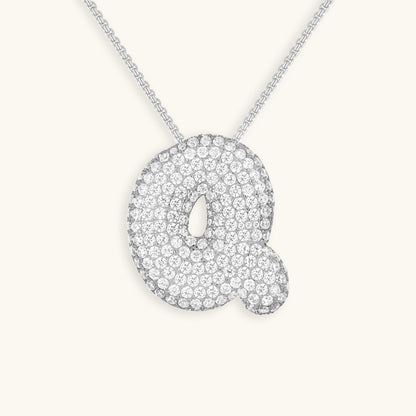 Bubble Initial Diamond Halskjede