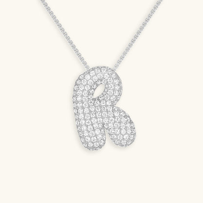 Bubble Initial Diamond Halskjede