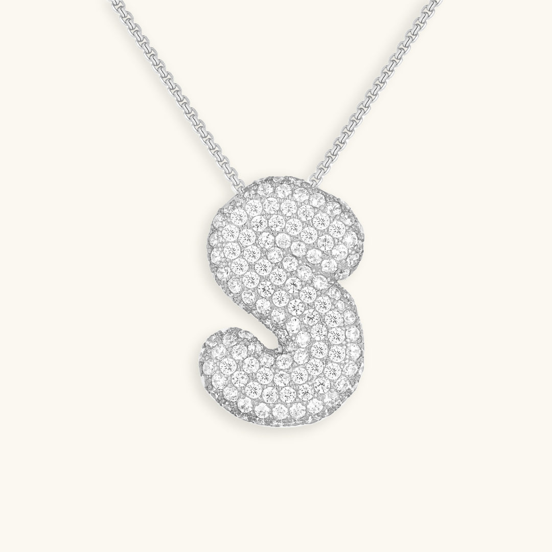 Bubble Initial Diamond Halskjede