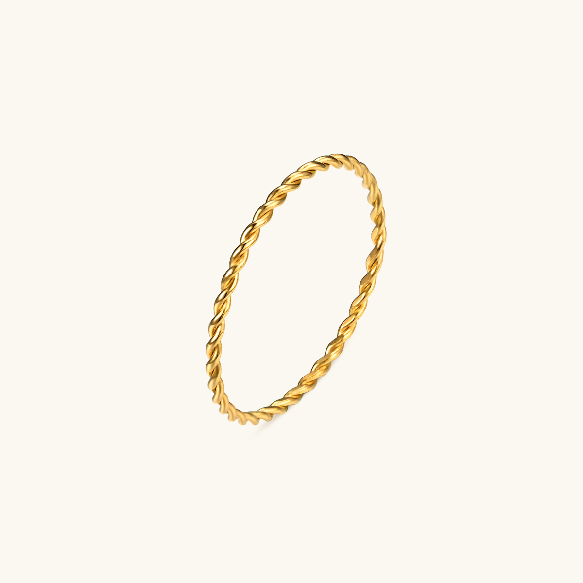 Thin Rope Twist Chain Ring - Gull 