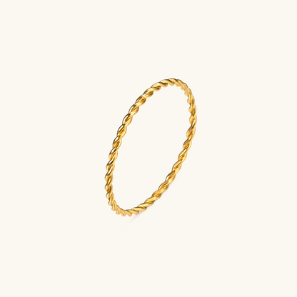 Thin Rope Twist Chain Ring - Gull 